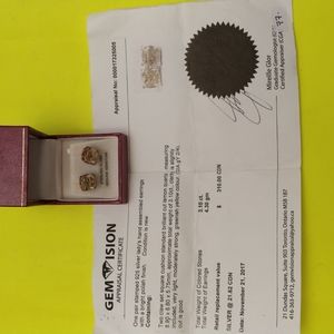 PAIR OF STERLING SILVER EARRINGS WITH GENUINE LEMON CUT QUARTZ STONES